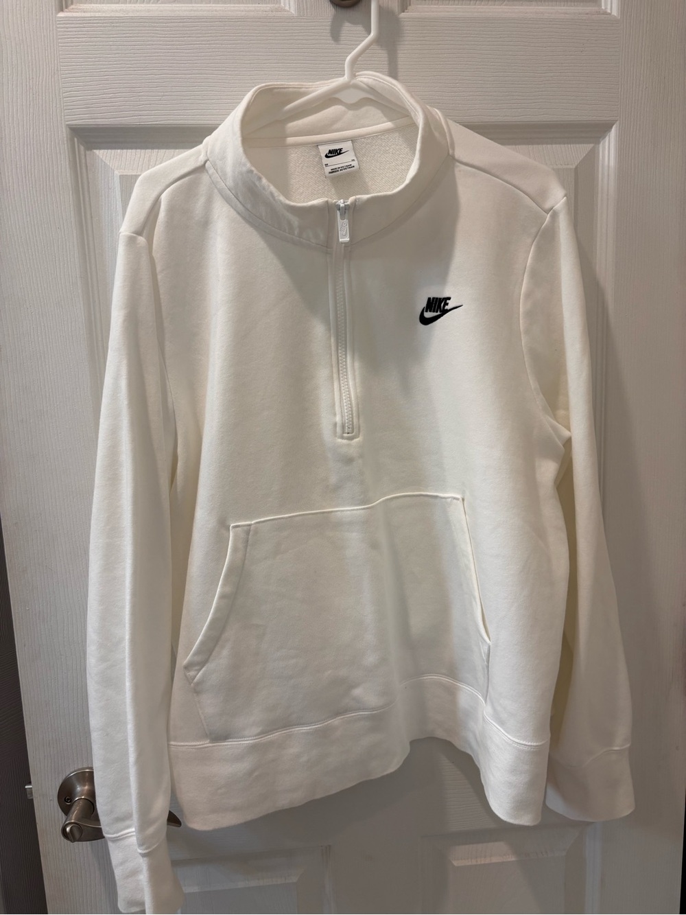 Nike White Quarter Zip Pullover Sweatshirt